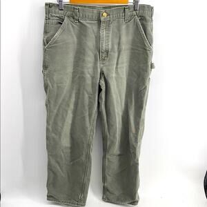 Carhartt duck canvas carpenter distressed work pants sz 36x30